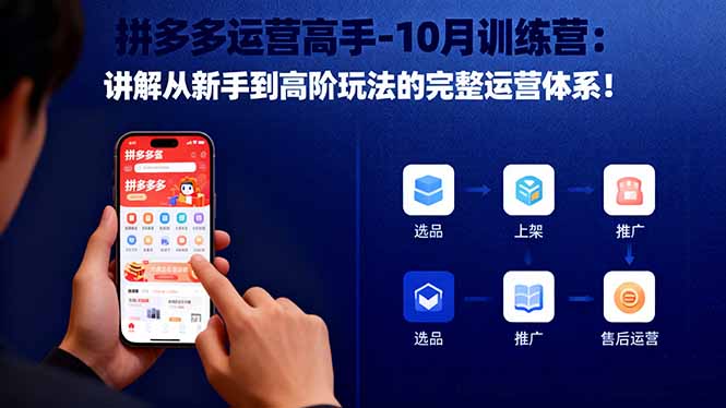 拼多多运营高手-10月训练营：讲解从新手到高阶玩法的完整运营体系！-搞钱利器