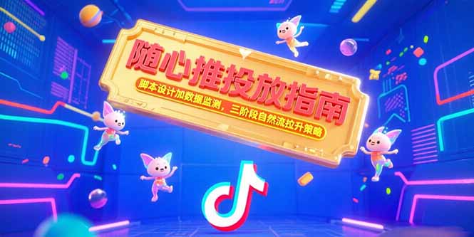 随心推投放指南，脚本设计加数据监测，三阶段自然流拉升策略-搞钱利器