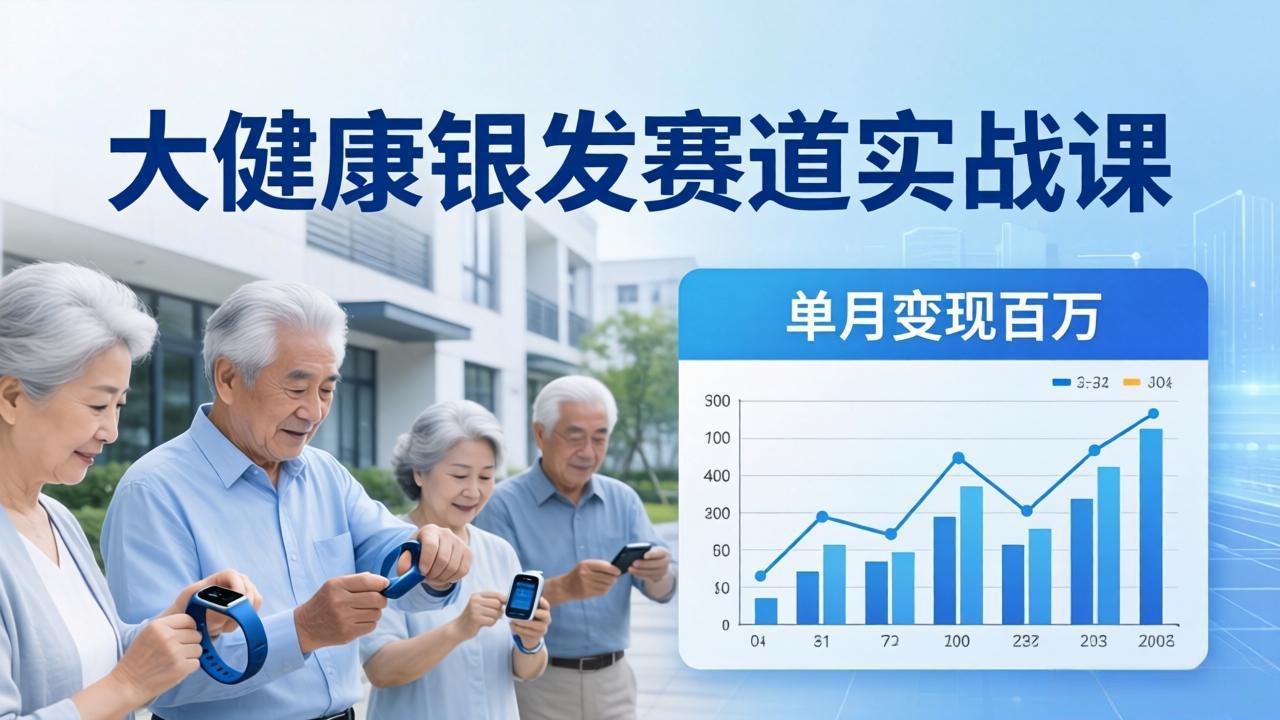 大健康银发赛道实战课：拆解视频号线索型 IP 单月变现百万逻辑，教你精准获客高效变现-搞钱利器