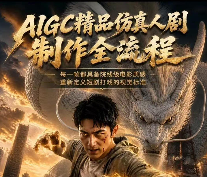 AIGC精品仿真人剧豢龙人全流程制作解析2026，国风仿真人创作+打斗剧情+人设编排，一站式AI短剧入门-搞钱利器