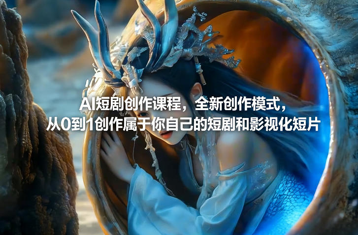 AI短剧创作课程，全新创作模式，从0到1创作属于你自己的短剧和影视化短片-搞钱利器