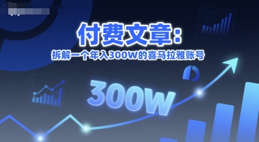 付费文章：拆解一个年入300W的喜马拉雅账号-搞钱利器