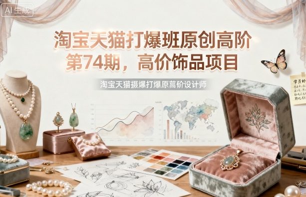 淘宝天猫打爆班原创高阶第74期，高价饰品项目-搞钱利器