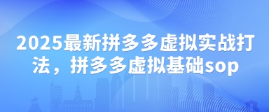 2025最新拼多多虚拟实战打法，拼多多虚拟基础sop-搞钱利器