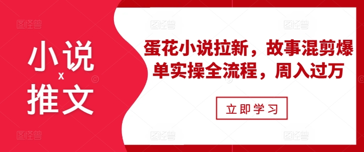 小说推文之蛋花小说拉新，故事混剪爆单实操全流程，周入过万-搞钱利器