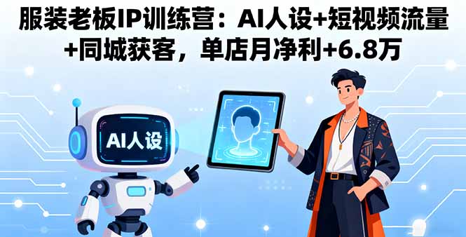 服装老板IP训练营：AI人设+短视频流量+同城获客，单店月净利+6.8万-搞钱利器
