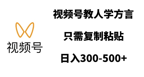 视频号教人学方言，只需复制粘贴，日入多张-搞钱利器