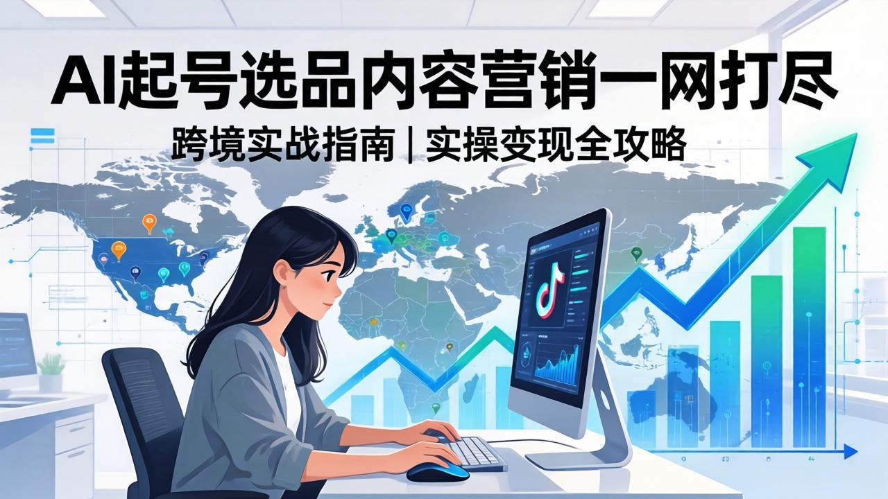 2026 TikTok 跨境AI实操:从零基础到变现全流程,AI起号选品内容营销一网打尽-搞钱利器