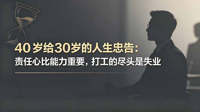 付费文章：40岁给30岁的人生忠告：责任心比能力重要，打工的尽头是失业-搞钱利器