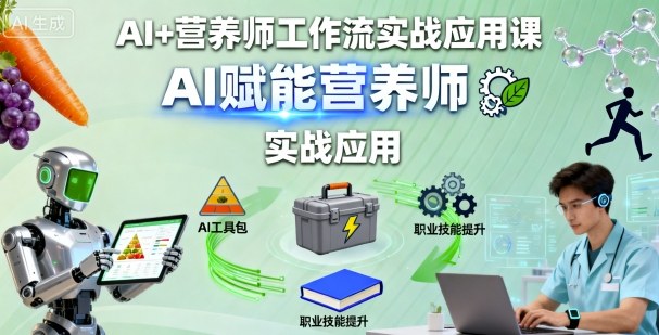 AI+营养师工作流实战应用课，AI赋能营养师-搞钱利器
