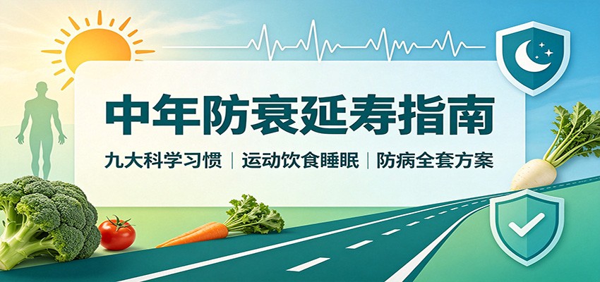 中年防衰延寿指南：九大科学习惯，运动饮食睡眠防病全套方案-搞钱利器