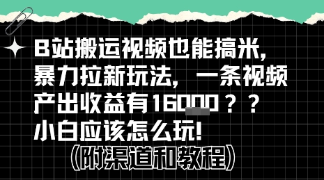 b站掘金计划？搬运视频也能挣拉新的收益，小白应该怎么玩！-搞钱利器