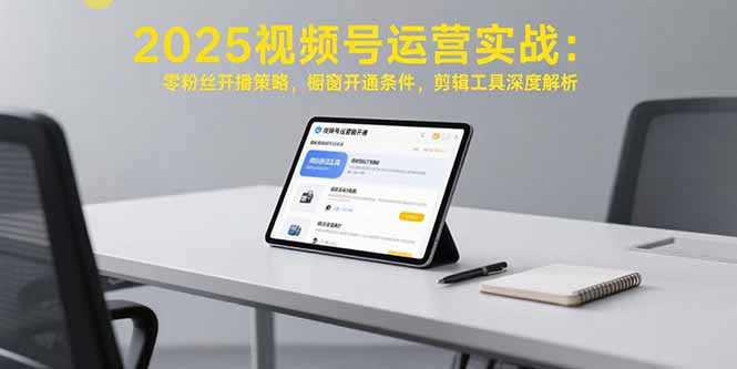 2025视频号运营实战：零粉丝开播策略，橱窗开通条件，剪辑工具深度解析-搞钱利器