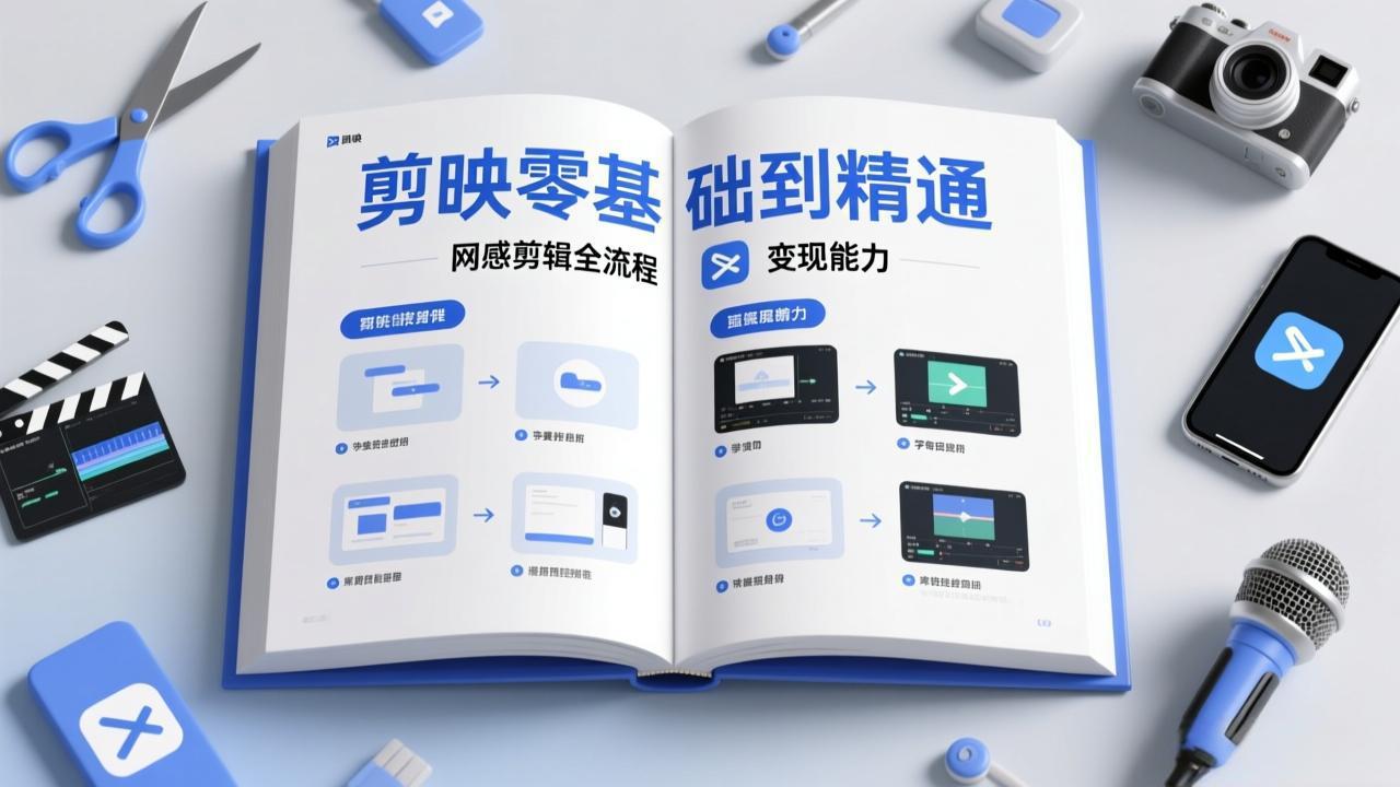 剪映零基础也能快速上手，从入门到精通掌握网感剪辑全流程，掌握能直接变现的剪辑能力-搞钱利器