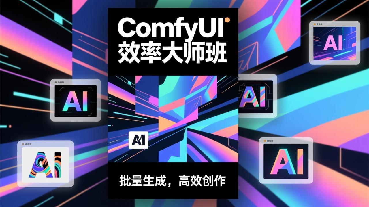 ComfyUI效率大师班：工作流搭建，批量生成，将个人AI出图效率提升5-10倍，月接单收入1-3万-搞钱利器