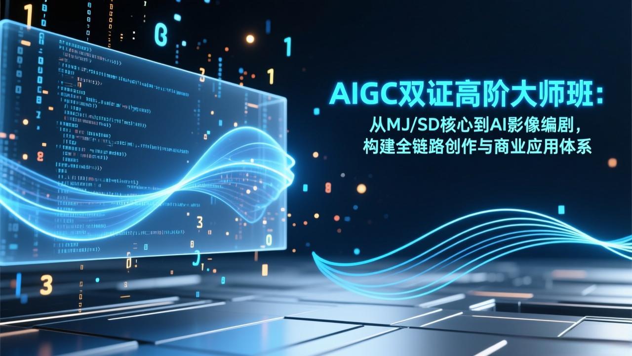 AIGC双证高阶大师班：从MJ/SD核心到AI影像编剧，构建全链路创作与商业应用体系-搞钱利器