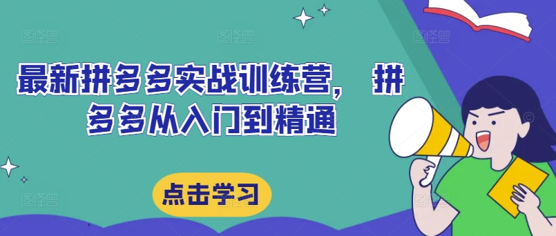 最新拼多多实战训练营， 拼多多从入门到精通-搞钱利器