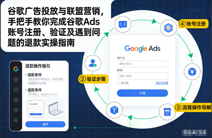 谷歌广告投放与联盟营销,手把手教你完成谷歌Ads账号注册、验证及遇到问题的退款实操指南-搞钱利器