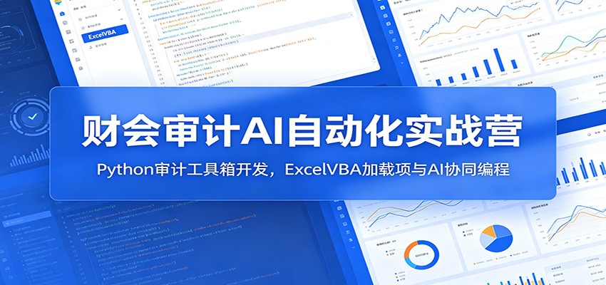 财会审计AI自动化实战营：Python审计工具箱开发，ExcelVBA加载项与AI协同编程-搞钱利器