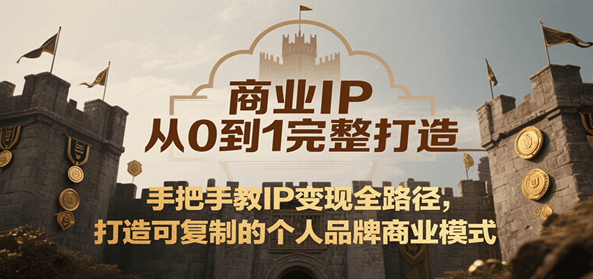 商业IP从0到1完整打造，手把手教IP变现全路径，打造可复制的个人品牌商业模式-搞钱利器