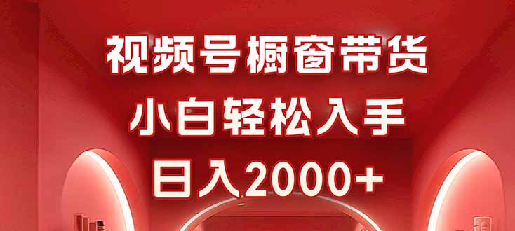视频号橱窗带货，小白轻松入手，日入2000+-搞钱利器