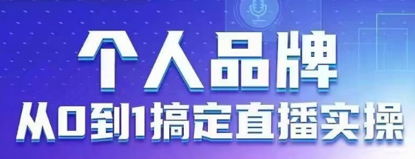 个人品牌：从0到1搞定直播实操，用直播为你的个人品牌赋能，六大实操板块，放大个人影响力-搞钱利器
