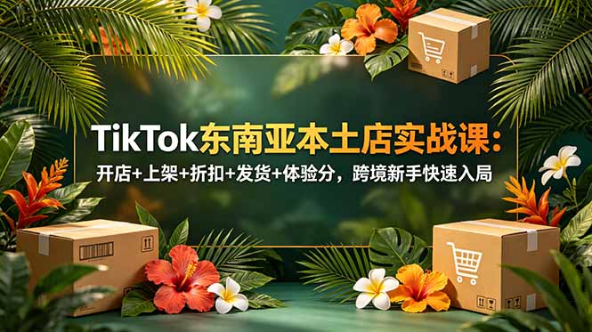 TikTok东南亚本土店实战课：开店+上架+折扣+发货+体验分，跨境新手快速入局-搞钱利器