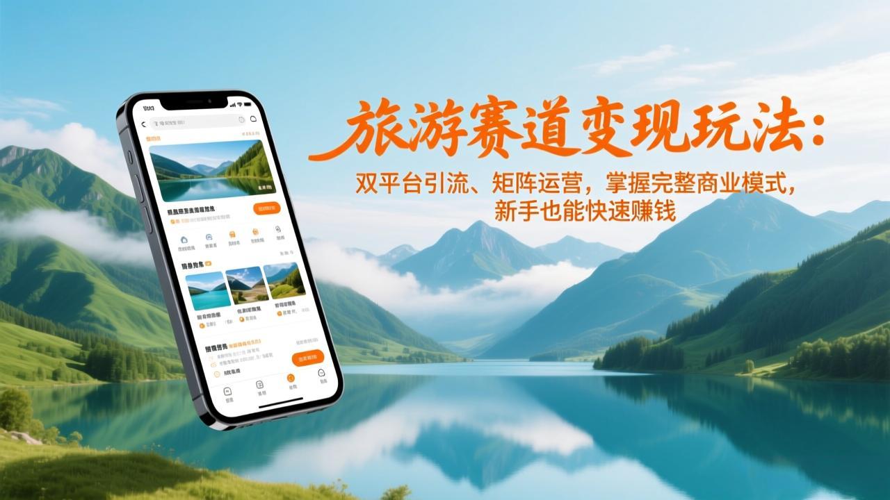 旅游赛道变现玩法：双平台引流、矩阵运营，掌握完整商业模式，新手也能快速赚钱-搞钱利器