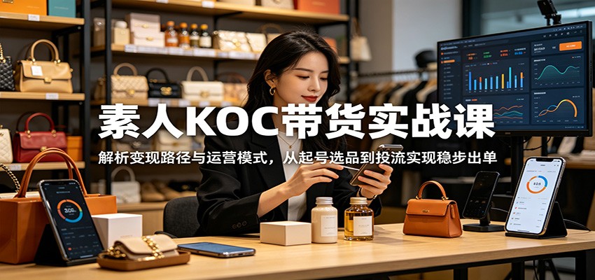 素人KOC带货实战课：解析变现路径与运营模式，从起号选品到投流实现稳步出单-搞钱利器