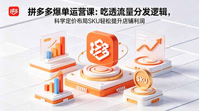 拼多多爆单运营实战课：吃透流量分发逻辑，科学定价布局SKU轻松提升店铺利润-搞钱利器