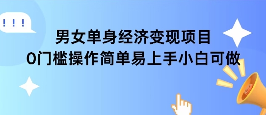 女单身经济项目变现周期长可复购率高日入1k+-搞钱利器