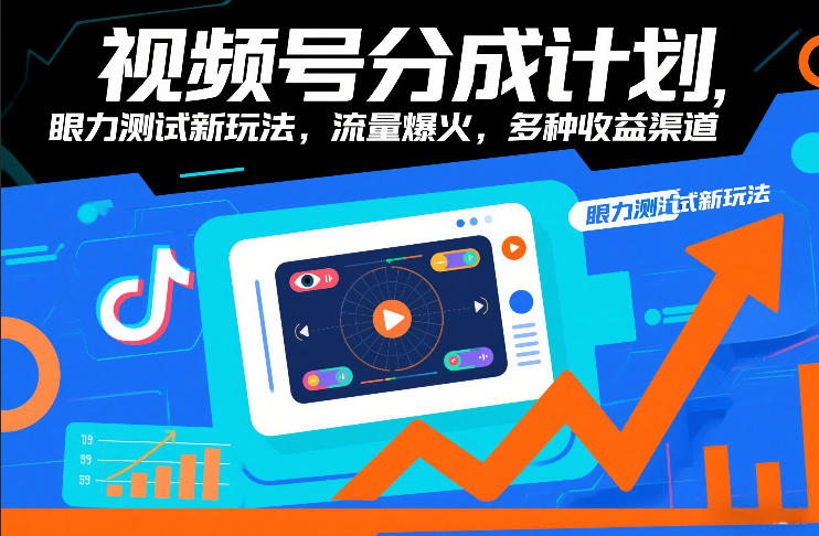 视频号分成计划，眼力测试新玩法，流量爆火，多种收益渠道-搞钱利器
