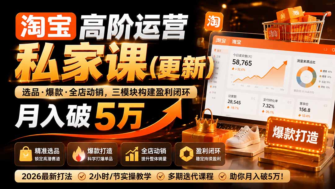 淘宝高阶运营私家课(更新26年-搞钱利器