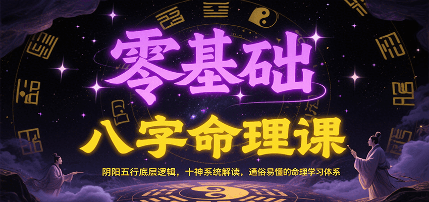 零基础八字命理课：阴阳五行底层逻辑，十神系统解读，通俗易懂的命理学习体系-搞钱利器