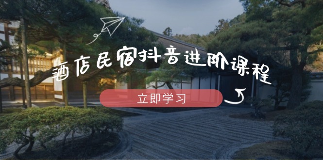 酒店民宿抖音进阶课程，掌握流量渠道与推流逻辑，打造爆款内容-搞钱利器