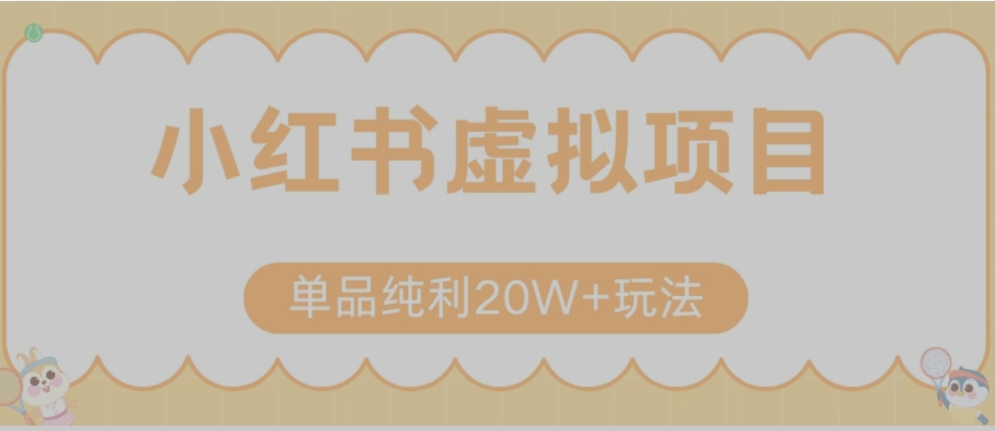 小红书卖虚拟产品，单品纯利20W+玩法分享（节系列课程）-搞钱利器