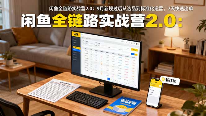 闲鱼全链路实战营2.0：9月新规过后从选品到标准化运营，7天快速出单-搞钱利器