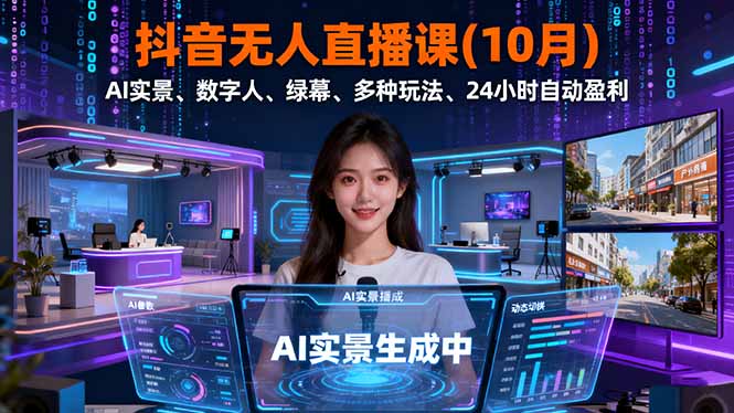 抖音无人直播课(10月-搞钱利器