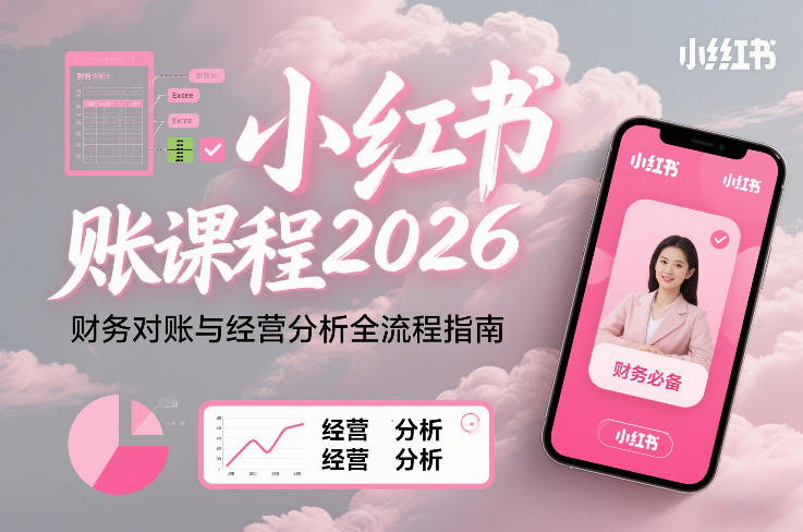 小红书对账课程2026，财务对账与经营分析全流程指南-搞钱利器