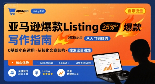 亚马逊爆款Listing写作方法，亚马逊0基础小白也能写爆款自带流量的Listing-搞钱利器