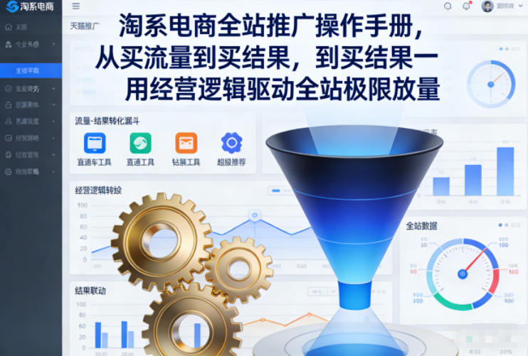 淘系电商全站推广操作手册，从买流量到买结果一用经营逻辑驱动全站极限放量-搞钱利器