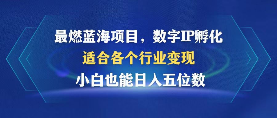 最燃蓝海项目  数字IP孵化  适合各个行业变现  小白也能日入5位数-搞钱利器
