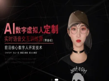 AI数字虚拟人定制，实时语音交互训练营(零基础)，前沿核心数字人开发技术-搞钱利器