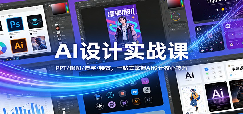 AI设计实战课：PPT/修图/造字/特效，一站式掌握AI设计核心技巧-搞钱利器