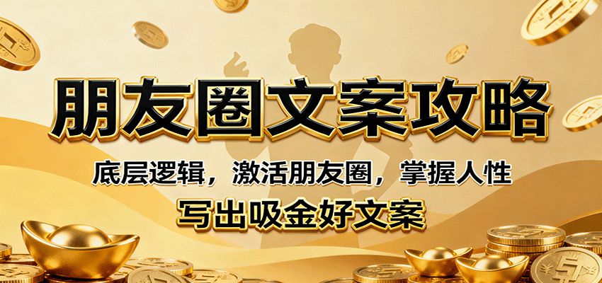 朋友圈文案攻略：底层逻辑，激活朋友圈，掌握人性，写出吸金好文案-搞钱利器