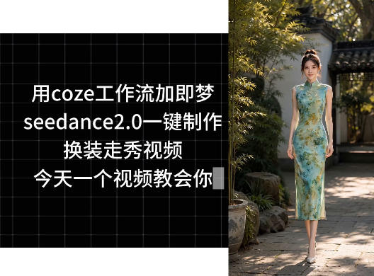 用coze工作流加即梦seedance2.0一键制作换装走秀视频，今天一个视频教会你-搞钱利器