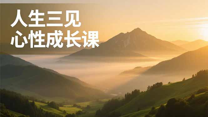 人生三见心性成长课，见天地众生自己，搞透人性安顿身心，活出清晰自我，内在富足无价-搞钱利器