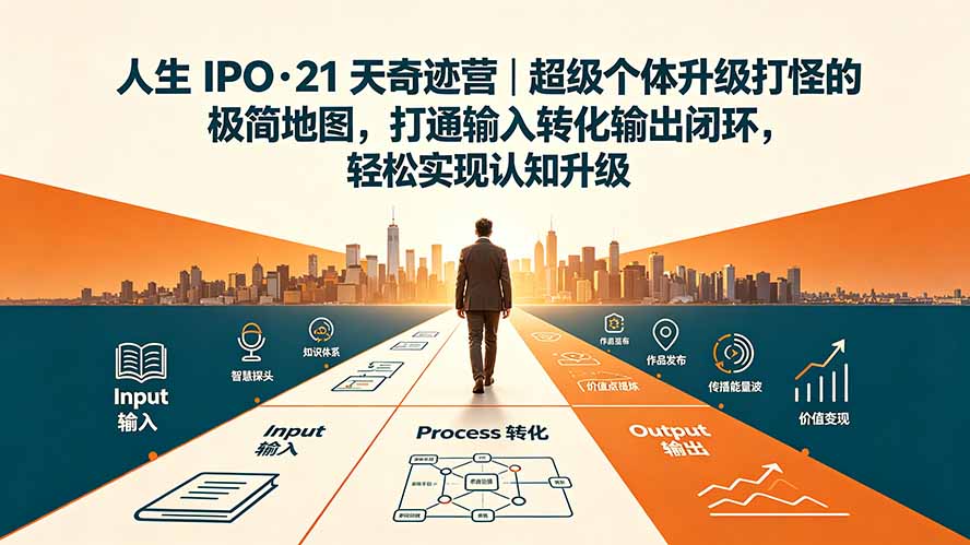 人生 IPO-21 天奇迹营｜超级个体升级打怪的极简地图，打通输入转化输出闭环，轻松实现认知升级-搞钱利器