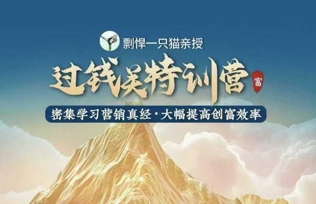 剽悍一只猫-过钱关特训营，学习营销真经 大幅度提高创富效率-搞钱利器