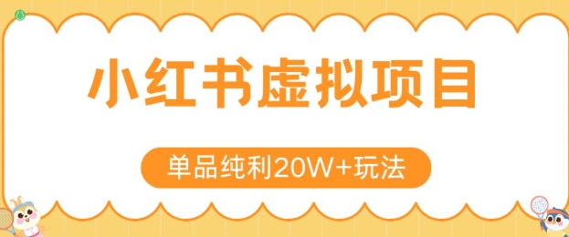 小红书卖虚拟产品，单品纯利20W+玩法分享，4节系列课程-搞钱利器
